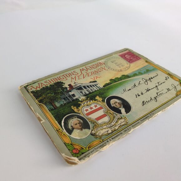 George Washington's Mansion Mt Vernon Virginia 1920s Fold-Out Postcards VA 1927 - Picture 11 of 11
